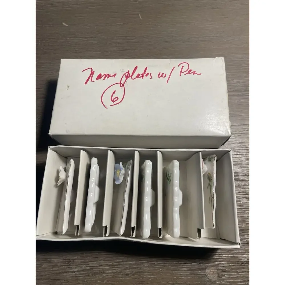 Vintage Shafford Design porcelain place card holder set of 6, Item No. 224